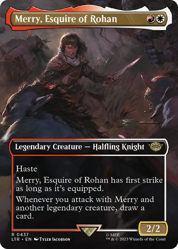 Merry, Esquire of Rohan (Borderless Alternate Art) [The Lord of the Rings: Tales of Middle-Earth] | Silver Goblin