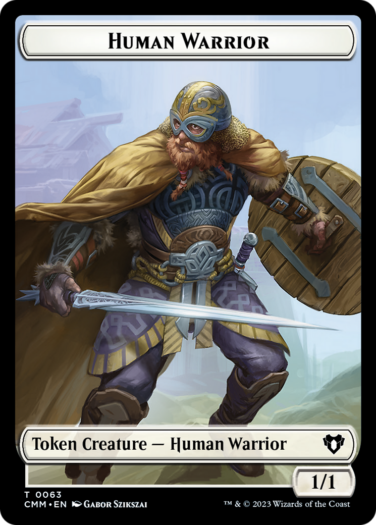 Human Warrior // Zombie Army Double-Sided Token [Commander Masters Tokens] | Silver Goblin