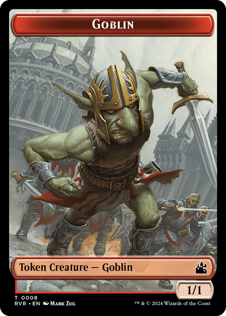 Goblin (0008) // Wurm Double-Sided Token [Ravnica Remastered Tokens] | Silver Goblin