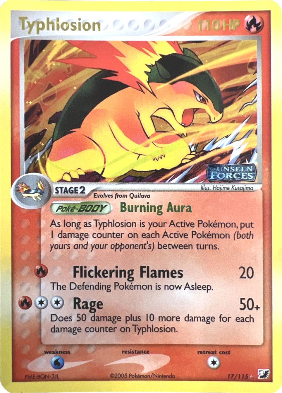 Typhlosion (17/115) (Stamped) [EX: Unseen Forces] | Silver Goblin