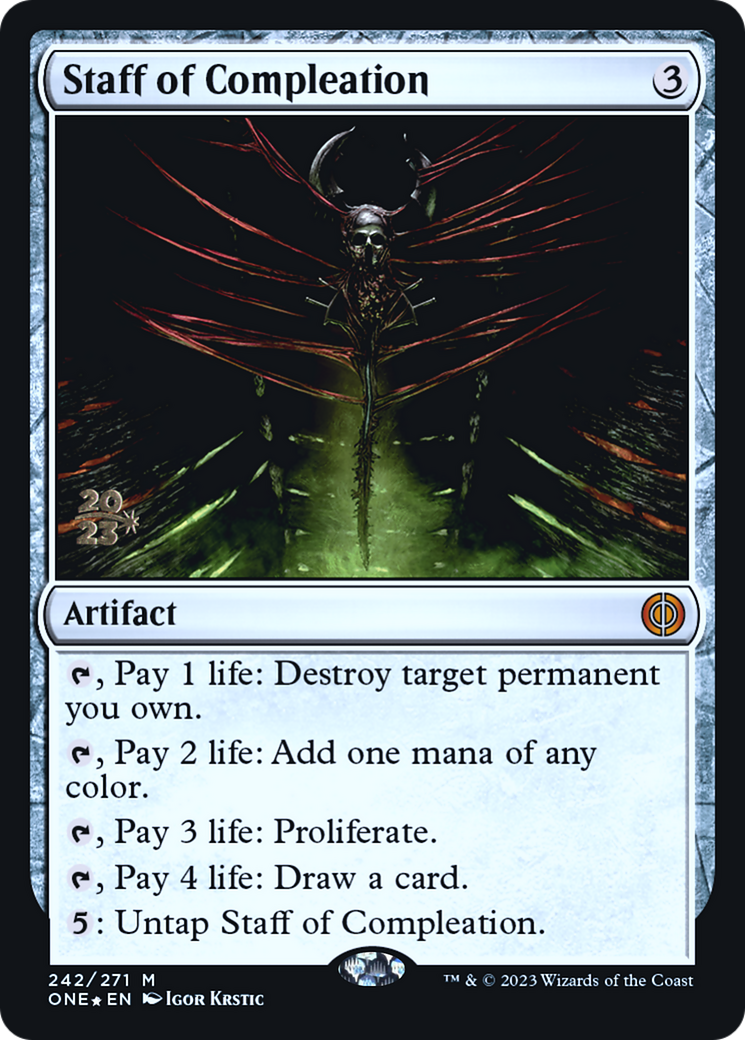 Staff of Compleation [Phyrexia: All Will Be One Prerelease Promos] | Silver Goblin