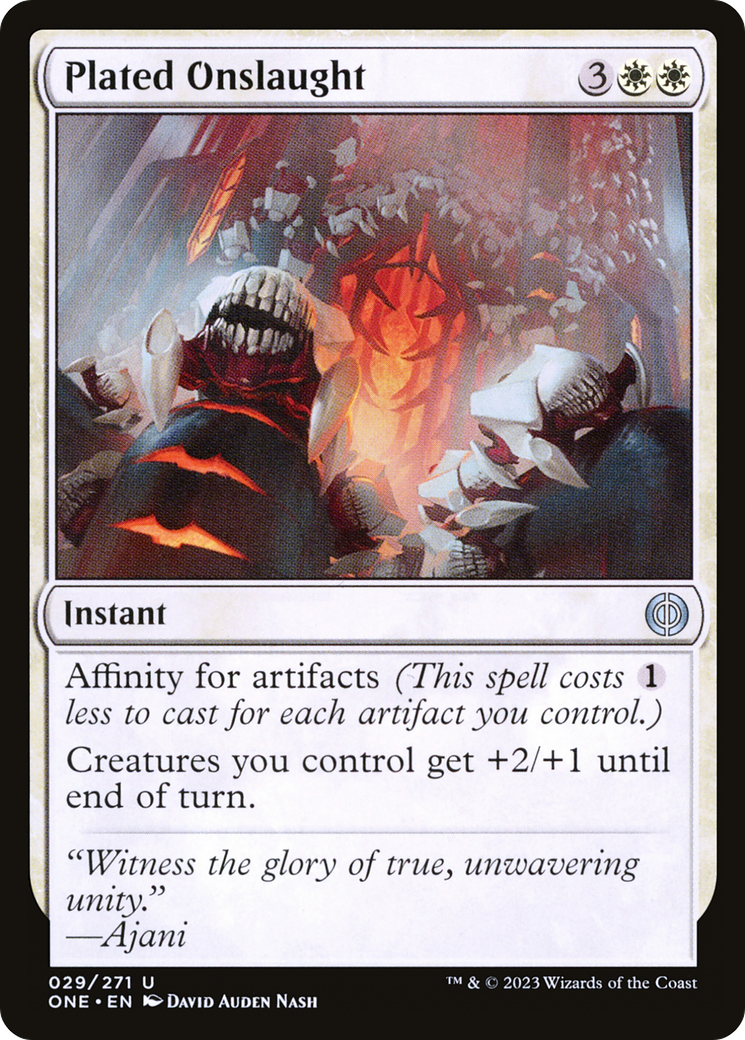 Plated Onslaught [Phyrexia: All Will Be One] | Silver Goblin