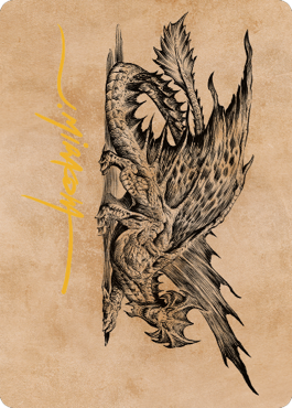Ancient Brass Dragon Art Card (49) (Gold-Stamped Signature) [Commander Legends: Battle for Baldur's Gate Art Series] | Silver Goblin