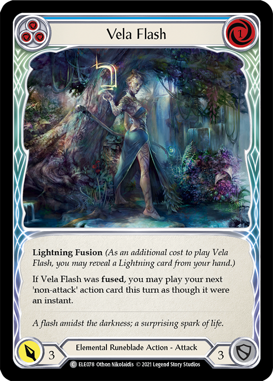 Vela Flash (Blue) [ELE078] (Tales of Aria)  1st Edition Rainbow Foil | Silver Goblin