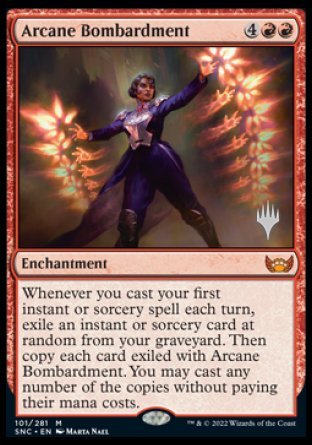 Arcane Bombardment (Promo Pack) [Streets of New Capenna Promos] | Silver Goblin