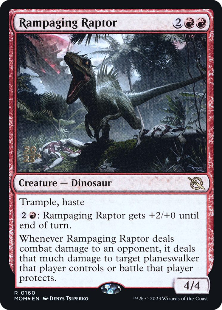 Rampaging Raptor [March of the Machine Prerelease Promos] | Silver Goblin