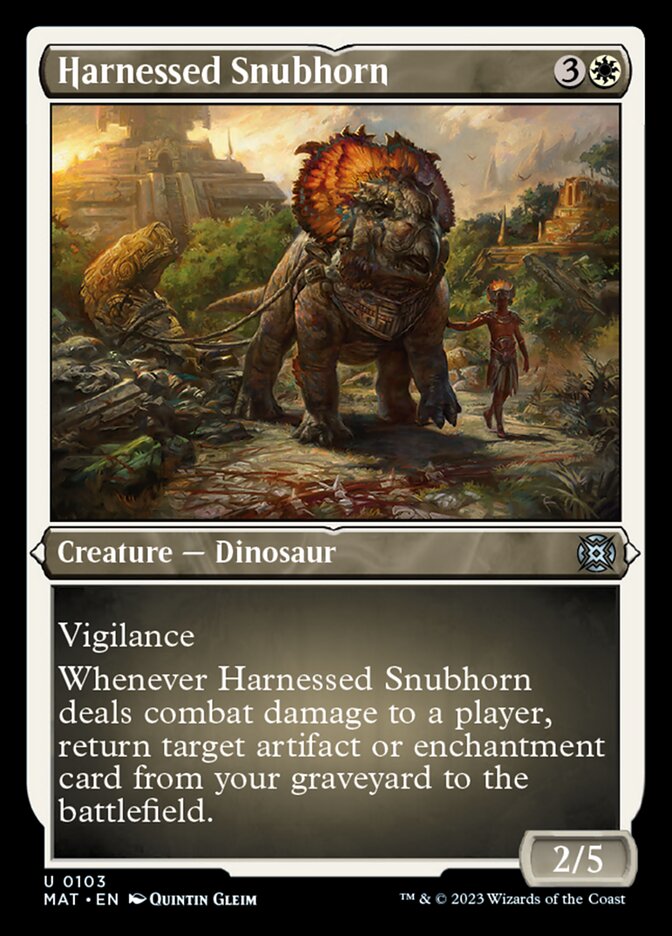 Harnessed Snubhorn (Foil Etched) [March of the Machine: The Aftermath] | Silver Goblin