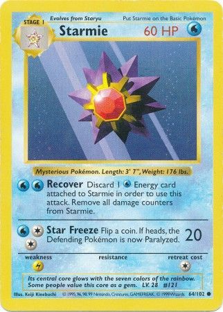 Starmie (64/102) [Base Set Shadowless Unlimited] | Silver Goblin
