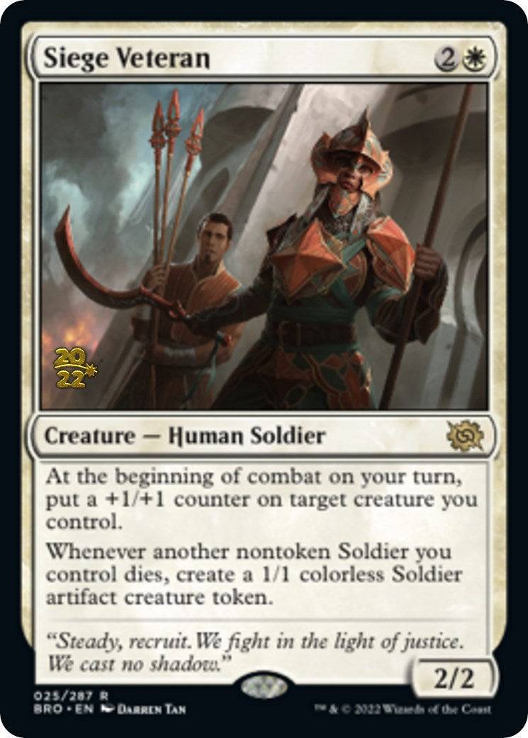 Siege Veteran [The Brothers' War Prerelease Promos] | Silver Goblin