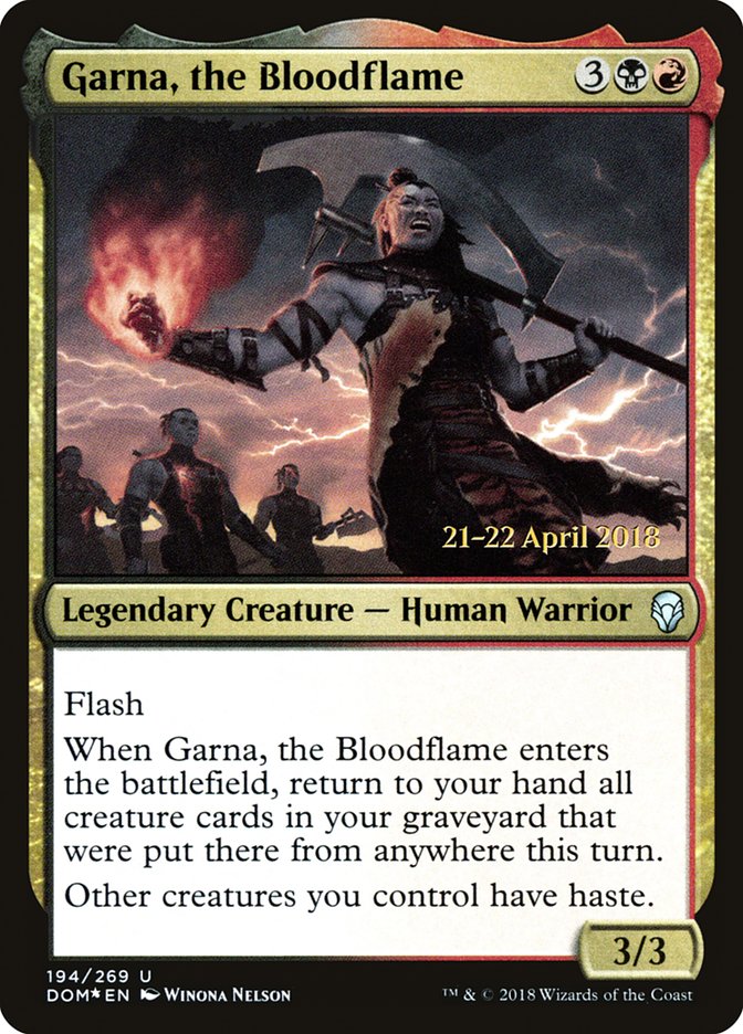 Garna, the Bloodflame [Dominaria Prerelease Promos] | Silver Goblin