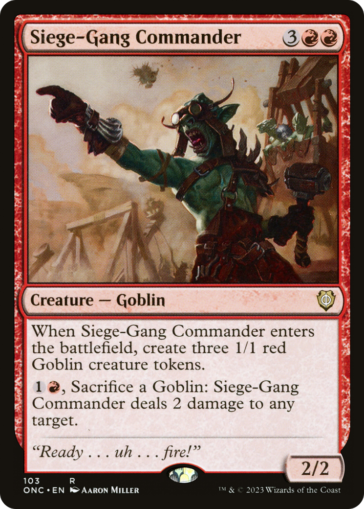 Siege-Gang Commander [Phyrexia: All Will Be One Commander] | Silver Goblin