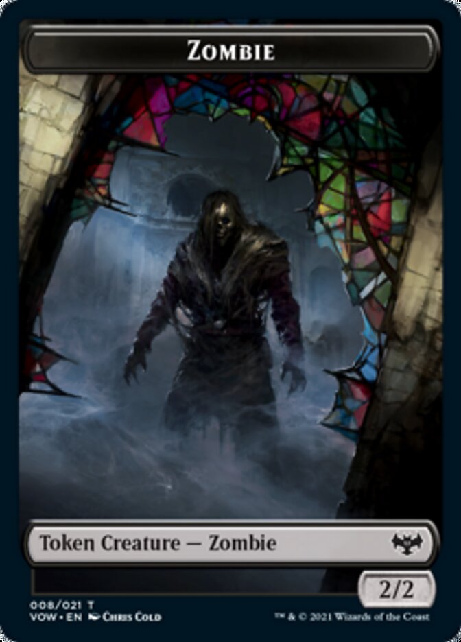 Zombie (008) // Treasure Double-Sided Token [Innistrad: Crimson Vow Tokens] | Silver Goblin