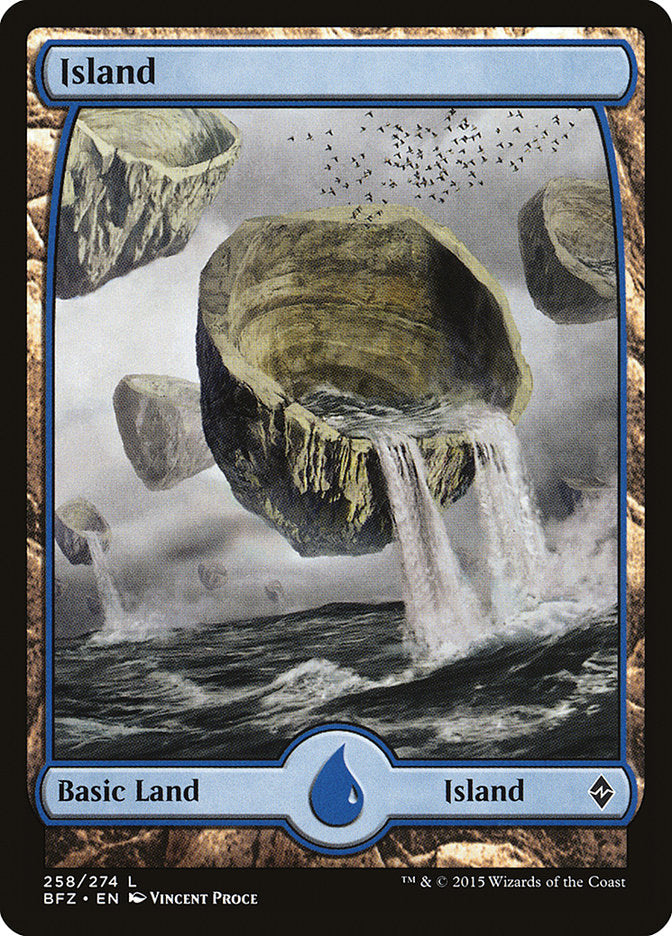 Island (258) (Full Art) [Battle for Zendikar] | Silver Goblin