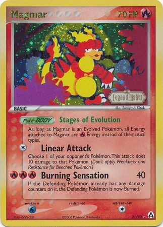 Magmar (21/92) (Stamped) [EX: Legend Maker] | Silver Goblin