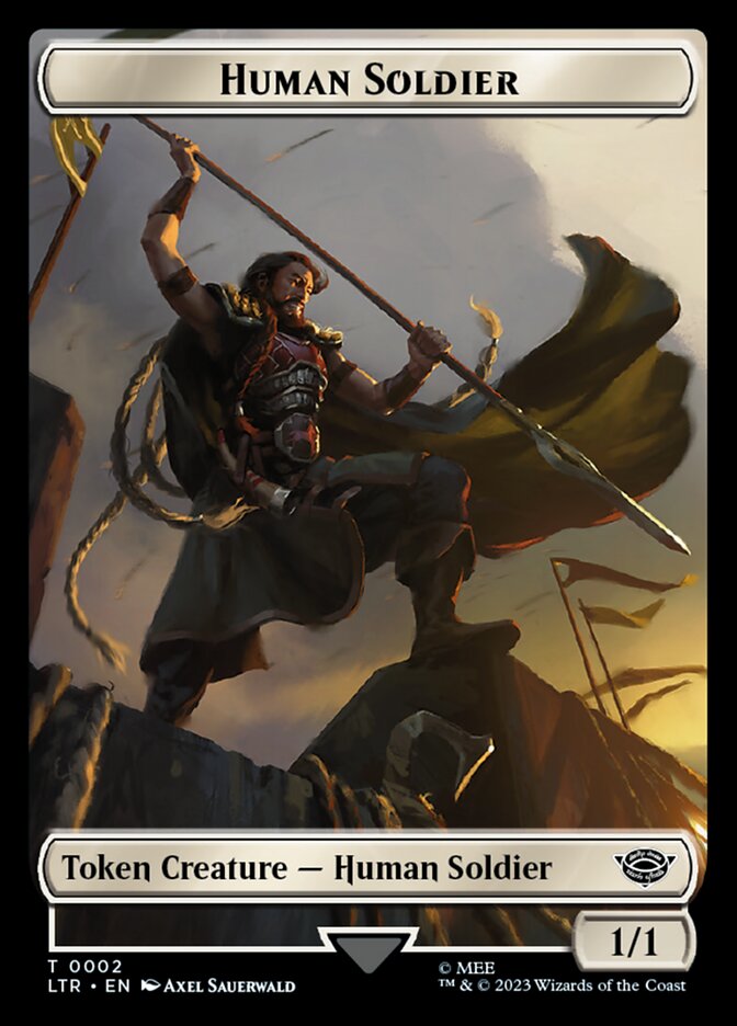 Human Soldier Token (02) [The Lord of the Rings: Tales of Middle-Earth Tokens] | Silver Goblin