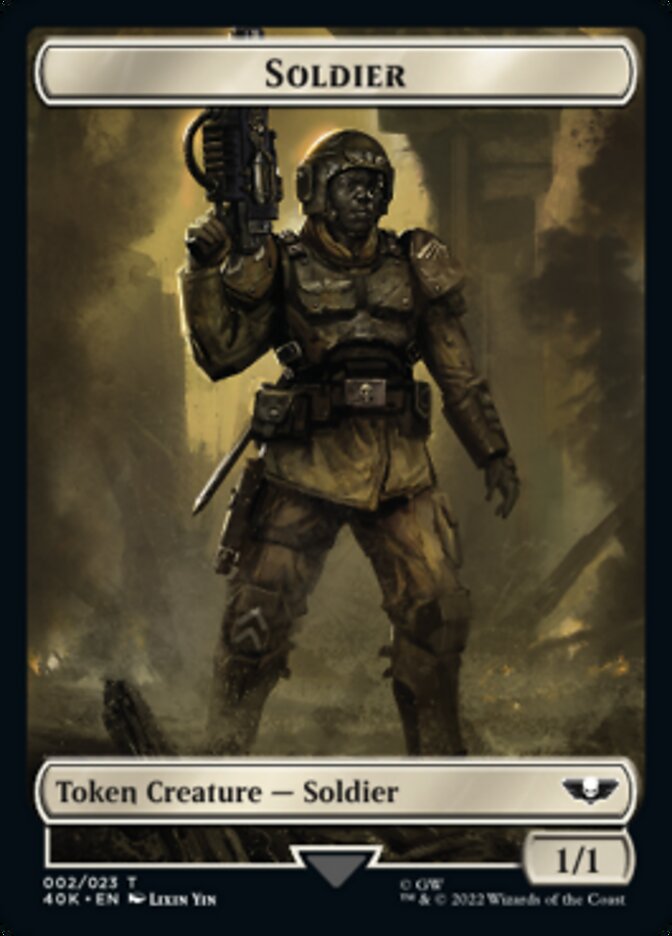 Soldier (002) // Zephyrim Double-Sided Token (Surge Foil) [Warhammer 40,000 Tokens] | Silver Goblin