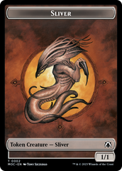 Goblin // Sliver Double-Sided Token [March of the Machine Commander Tokens] | Silver Goblin