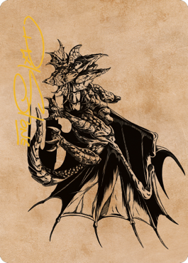 Ancient Copper Dragon Art Card (52) (Gold-Stamped Signature) [Commander Legends: Battle for Baldur's Gate Art Series] | Silver Goblin