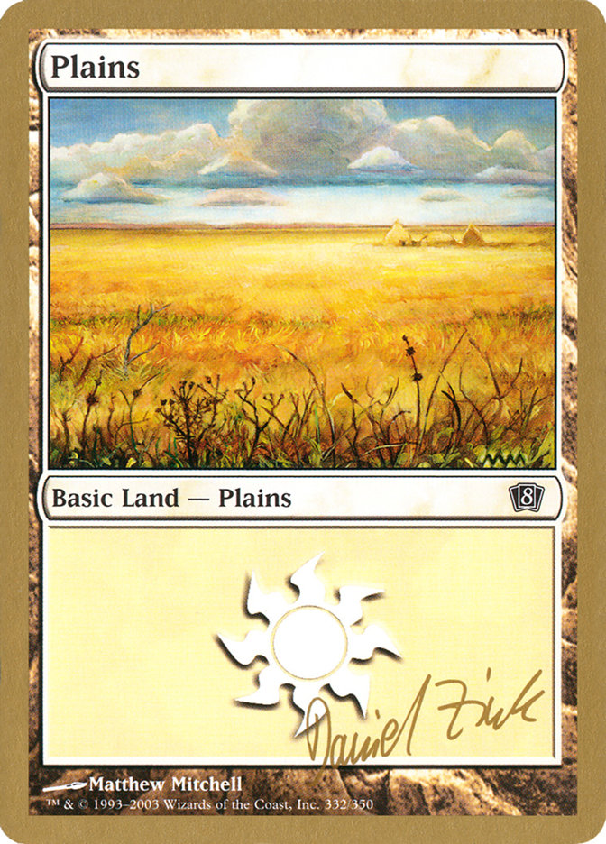 Plains (dz332) (Daniel Zink) [World Championship Decks 2003] | Silver Goblin