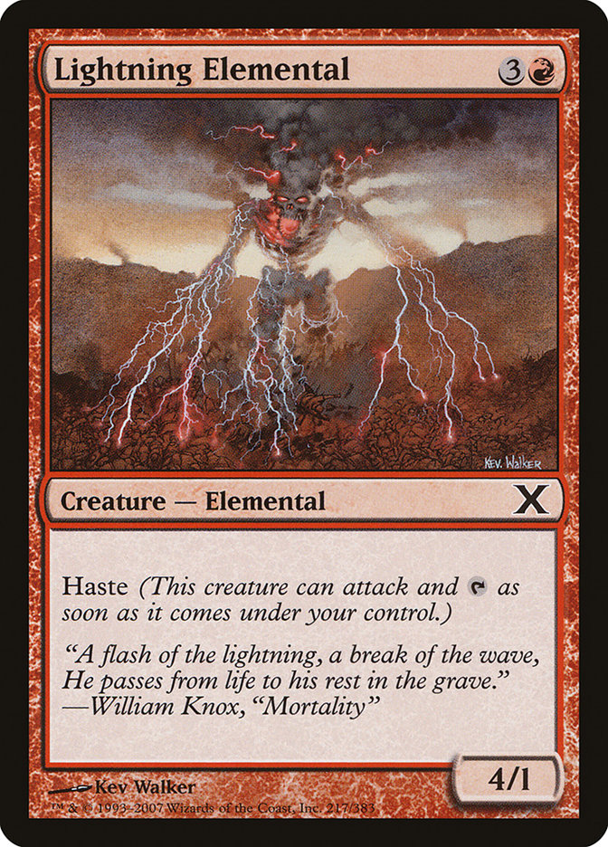Lightning Elemental [Tenth Edition] | Silver Goblin