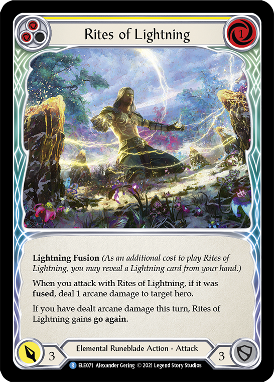 Rites of Lightning (Yellow) [ELE071] (Tales of Aria)  1st Edition Rainbow Foil | Silver Goblin