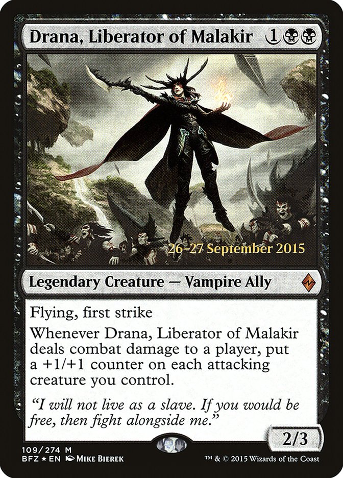 Drana, Liberator of Malakir [Battle for Zendikar Prerelease Promos] | Silver Goblin