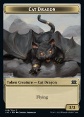 Cat Dragon // Knight Double-Sided Token [Double Masters 2022 Tokens] | Silver Goblin