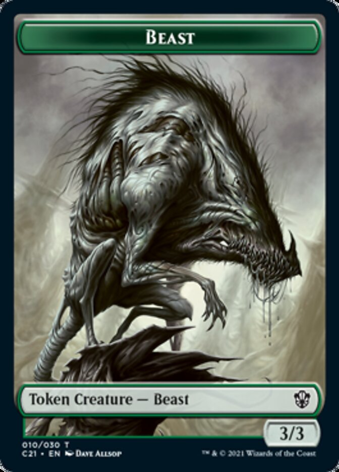 Beast (010) // Fish Double-Sided Token [Commander 2021 Tokens] | Silver Goblin