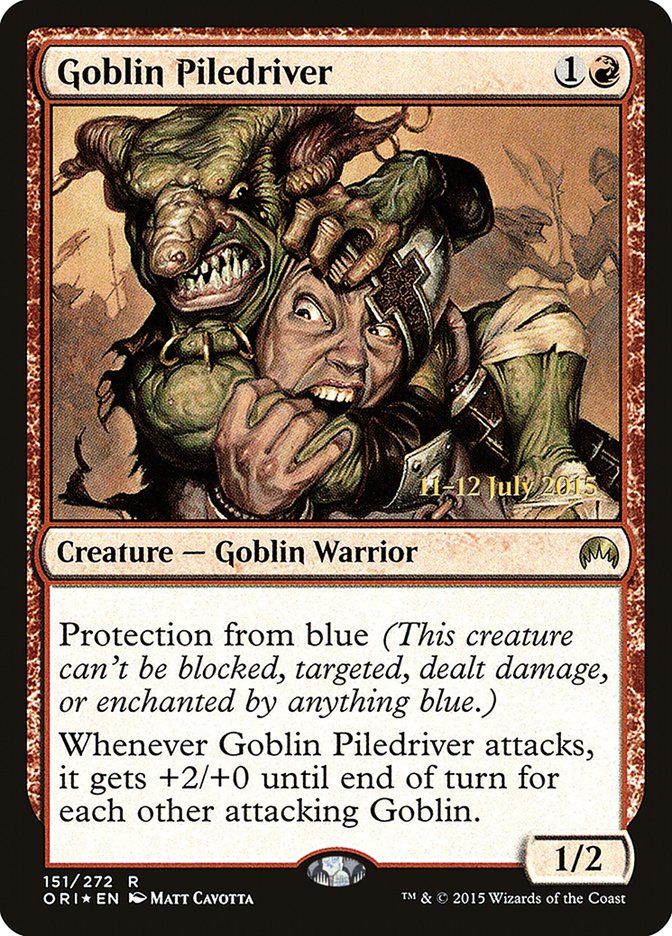 Goblin Piledriver [Magic Origins Prerelease Promos] | Silver Goblin