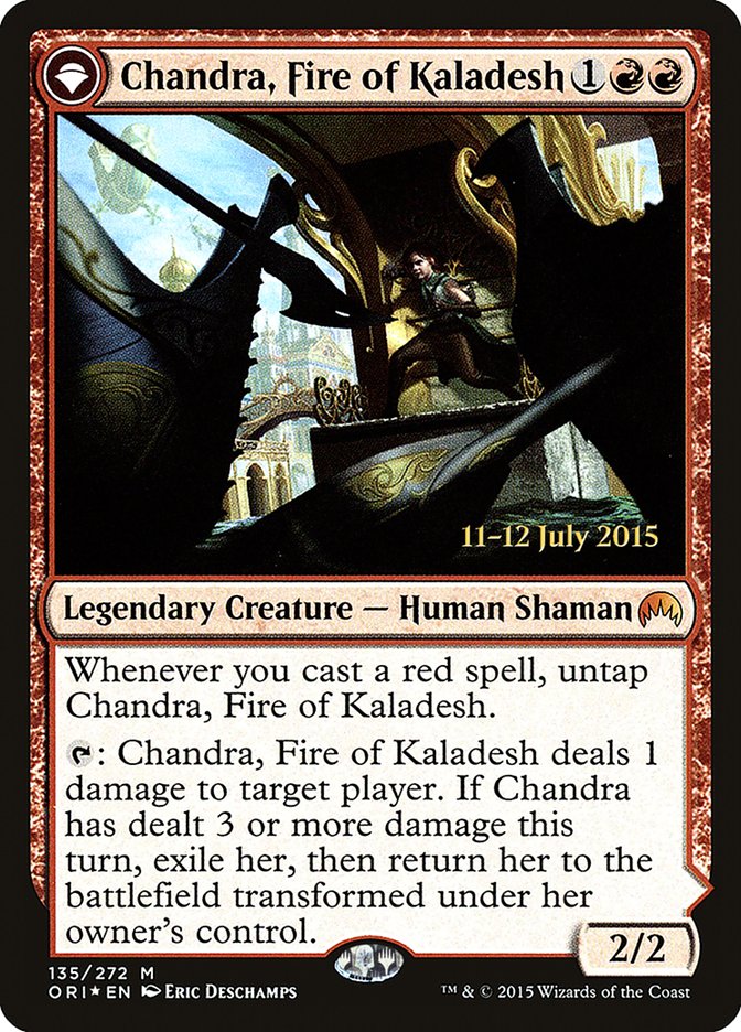 Chandra, Fire of Kaladesh // Chandra, Roaring Flame [Magic Origins Prerelease Promos] | Silver Goblin