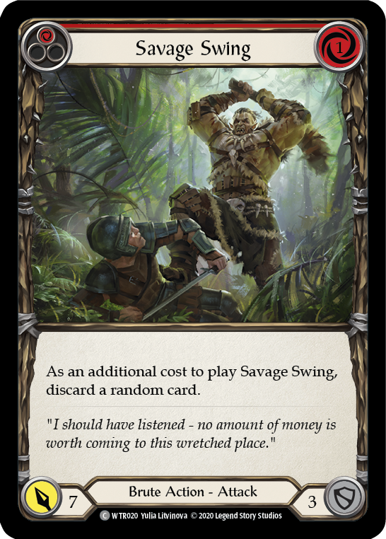 Savage Swing (Red) [U-WTR020] (Welcome to Rathe Unlimited)  Unlimited Rainbow Foil | Silver Goblin