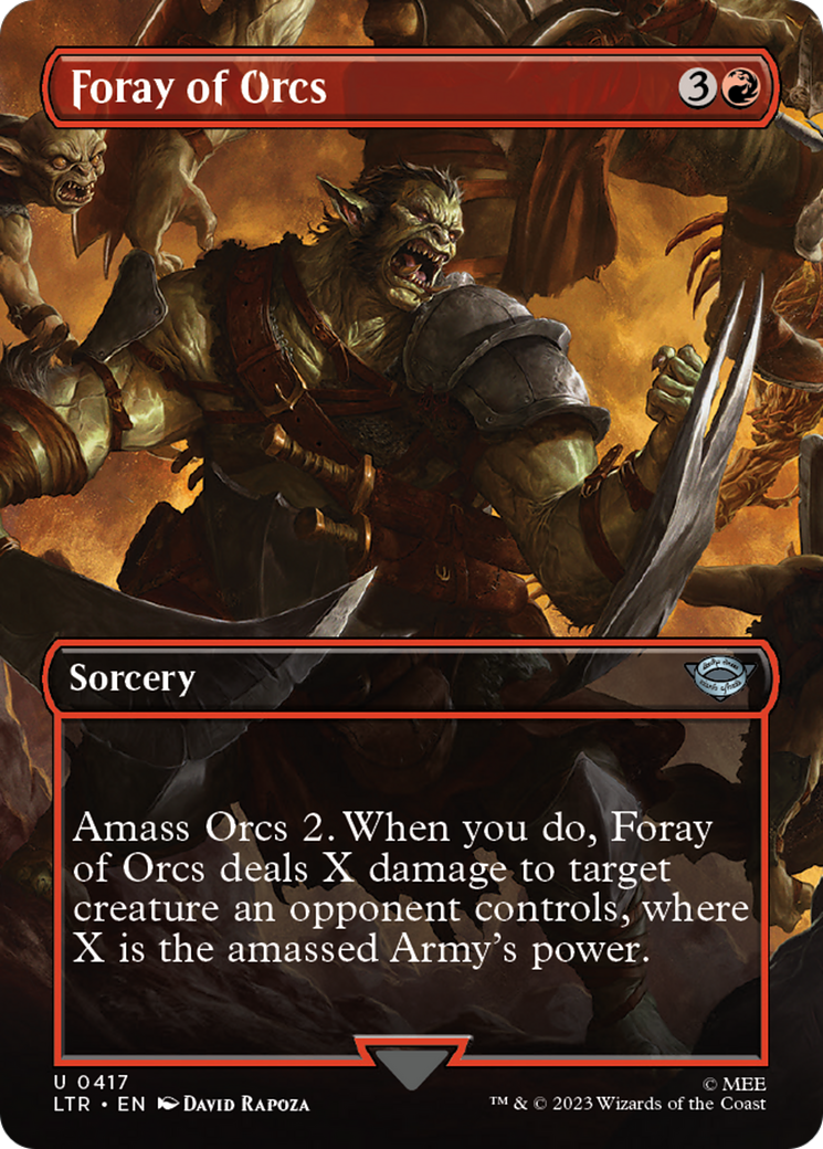 Foray of Orcs (Borderless Alternate Art) [The Lord of the Rings: Tales of Middle-Earth] | Silver Goblin
