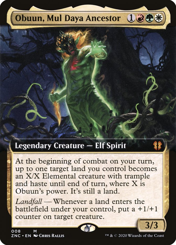Obuun, Mul Daya Ancestor (Extended Art) [Zendikar Rising Commander] | Silver Goblin