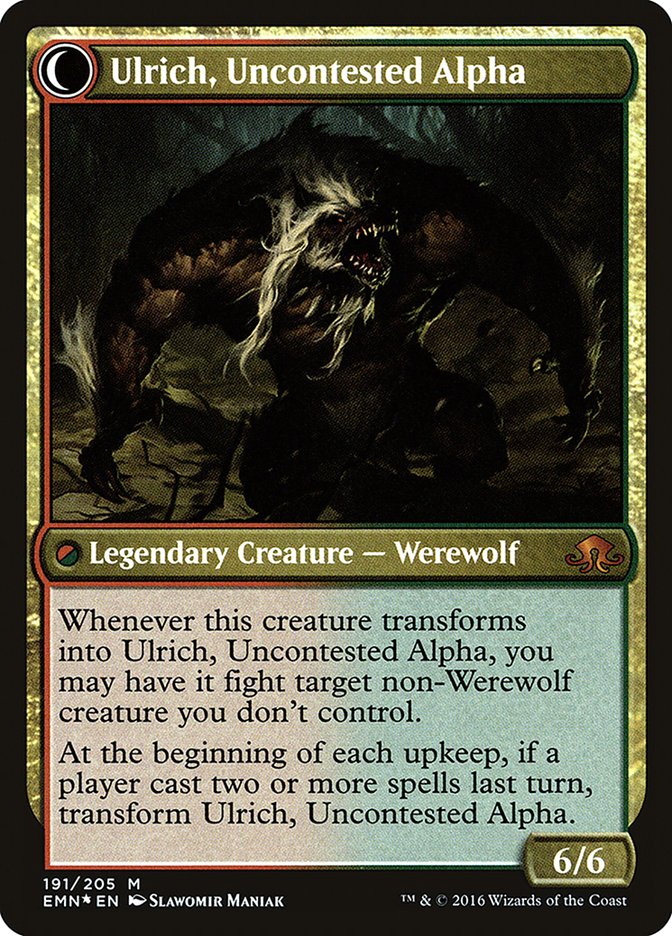 Ulrich of the Krallenhorde // Ulrich, Uncontested Alpha [Eldritch Moon Prerelease Promos] | Silver Goblin