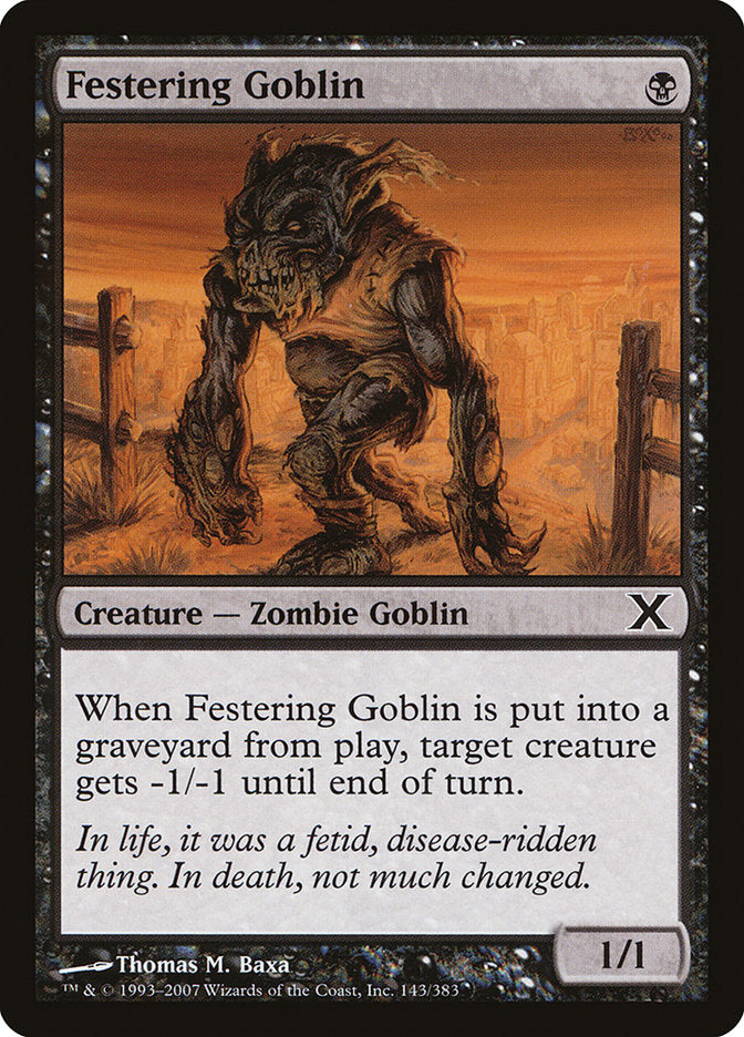 Festering Goblin [Tenth Edition] | Silver Goblin