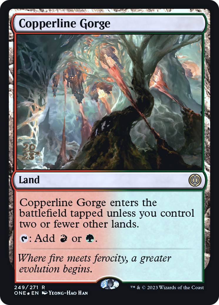 Copperline Gorge [Phyrexia: All Will Be One Prerelease Promos] | Silver Goblin