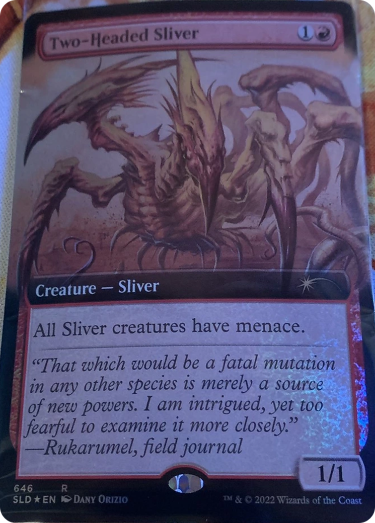 Two-Headed Sliver (Extended Art) [Secret Lair Drop Promos] | Silver Goblin