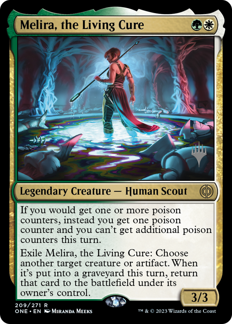 Melira, the Living Cure (Promo Pack) [Phyrexia: All Will Be One Promos] | Silver Goblin