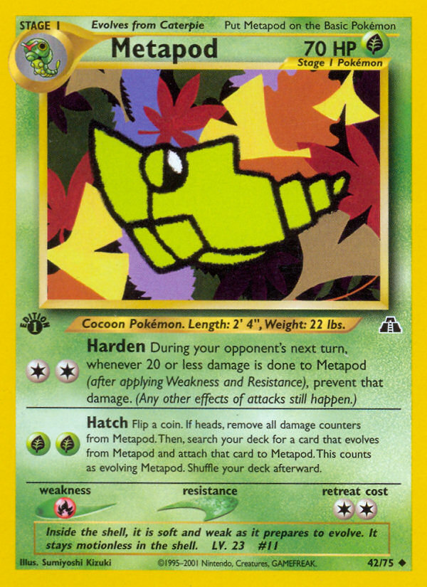 Metapod (42/75) [Neo Discovery 1st Edition] | Silver Goblin