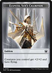 Warrior // Elspeth, Sun's Champion Emblem Double-Sided Token [March of the Machine Commander Tokens] | Silver Goblin