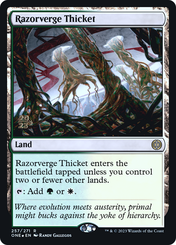 Razorverge Thicket [Phyrexia: All Will Be One Prerelease Promos] | Silver Goblin