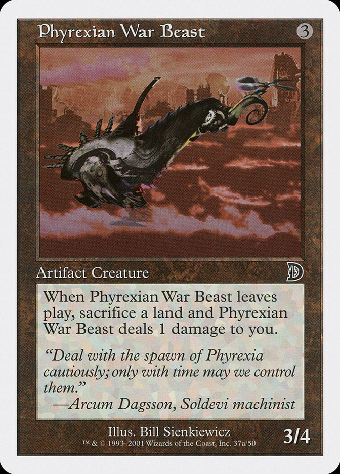 Phyrexian War Beast (Signature on Left) [Deckmasters] | Silver Goblin