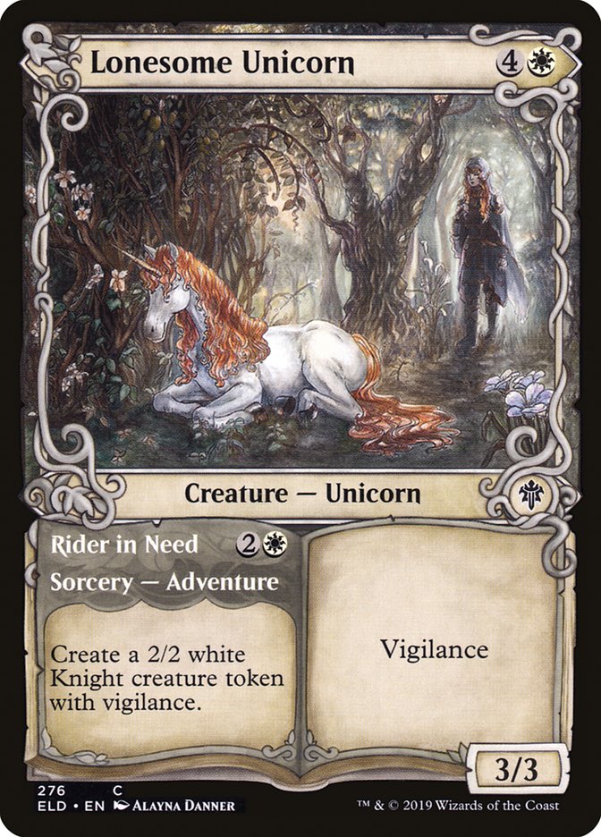 Lonesome Unicorn // Rider in Need (Showcase) [Throne of Eldraine] | Silver Goblin