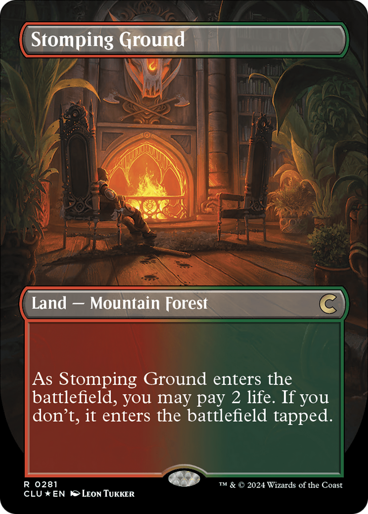 Stomping Ground (Borderless) [Ravnica: Clue Edition] | Silver Goblin