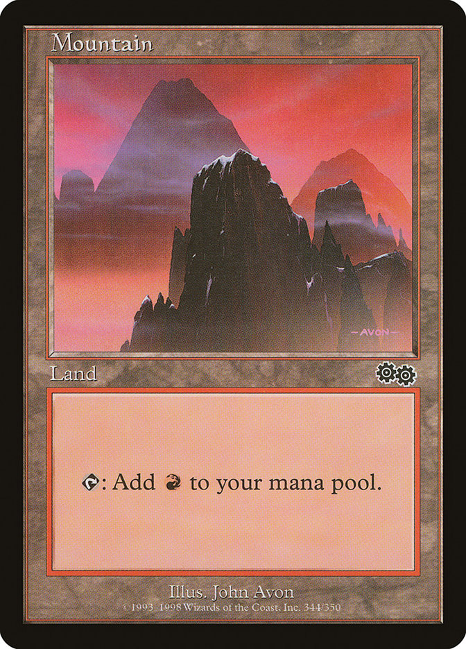 Mountain (344) [Urza's Saga] | Silver Goblin