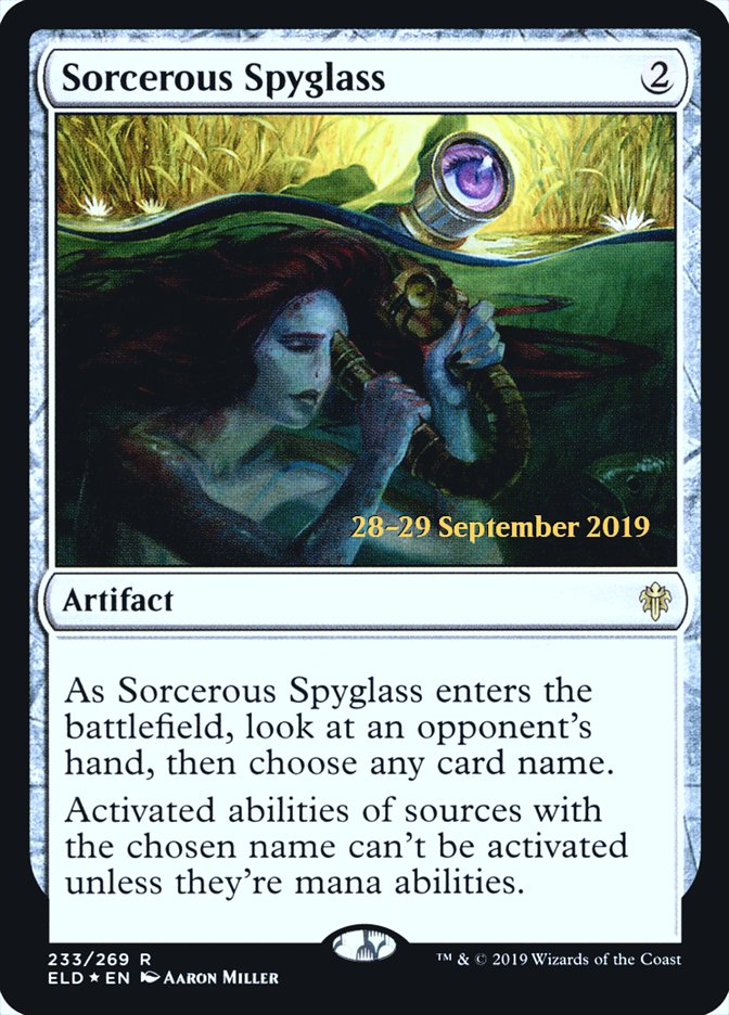 Sorcerous Spyglass [Throne of Eldraine Prerelease Promos] | Silver Goblin