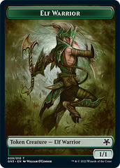 Dragon // Elf Warrior Double-Sided Token [Game Night: Free-for-All Tokens] | Silver Goblin