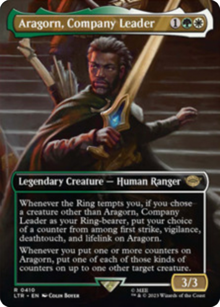 Aragorn, Company Leader (Borderless Alternate Art) [The Lord of the Rings: Tales of Middle-Earth] | Silver Goblin