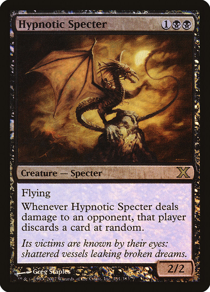 Hypnotic Specter (Premium Foil) [Tenth Edition] | Silver Goblin