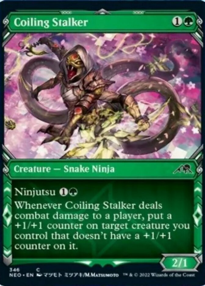 Coiling Stalker (Showcase Ninja) [Kamigawa: Neon Dynasty] | Silver Goblin
